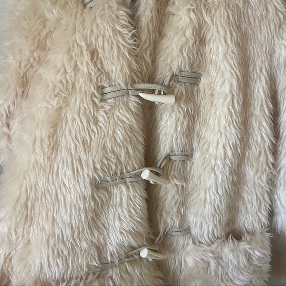 ALC Winston Faux Fur Coat in Peach Dust Sz XS Hooded - Picture 4 of 7